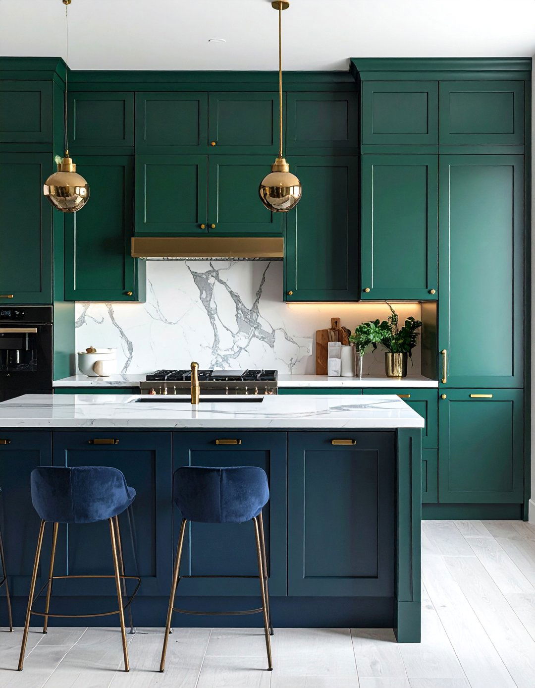 Bold Jewel Tone Cabinet Kitchen - 25 Dream Kitchen Ideas for Your Modern Home