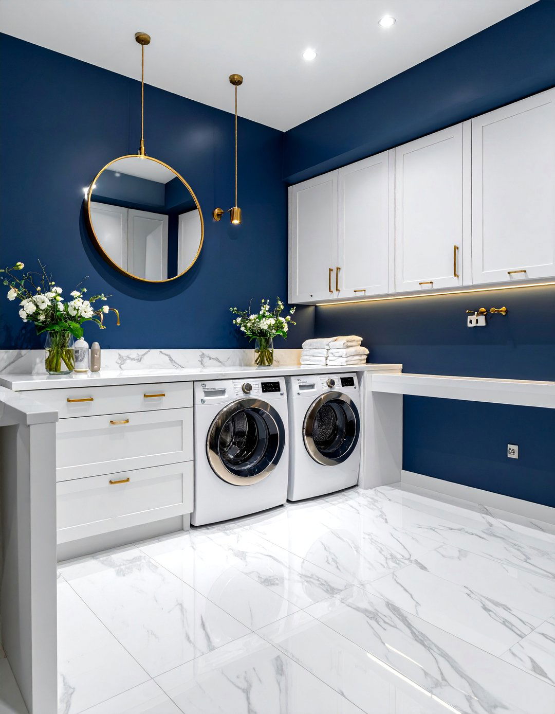 Bold Navy Blue Laundry Room Paint - 25 Laundry Room Paint Ideas for a Fresh Look