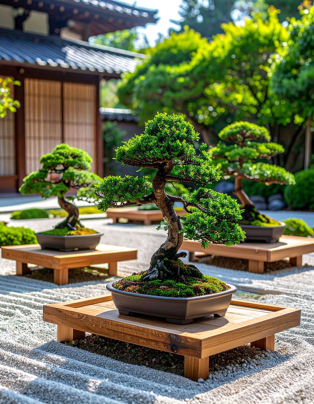 Bonsai Tree Display Garden - 25 Zen Garden Ideas for a Peaceful Backyard Retreat