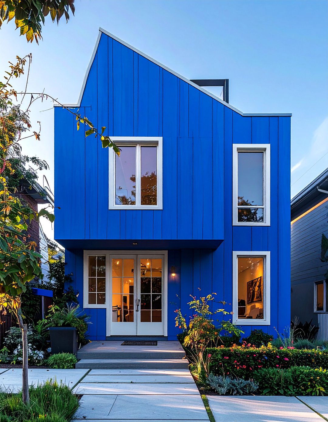 Bright Cobalt Blue for an Artistic Statement - 30 Blue Exterior House Paint Ideas for Curb Appeal