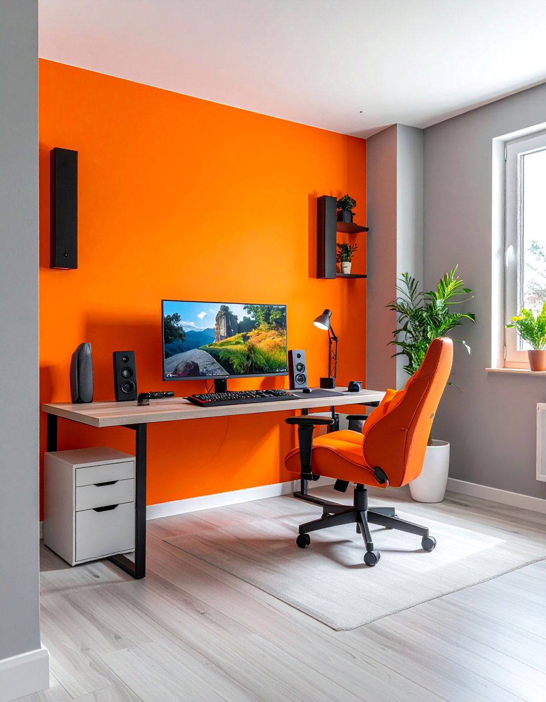 Bright Orange Accent Wall Game Room Paint - 20 Game Room Paint Ideas for a Fun and Vibrant Space
