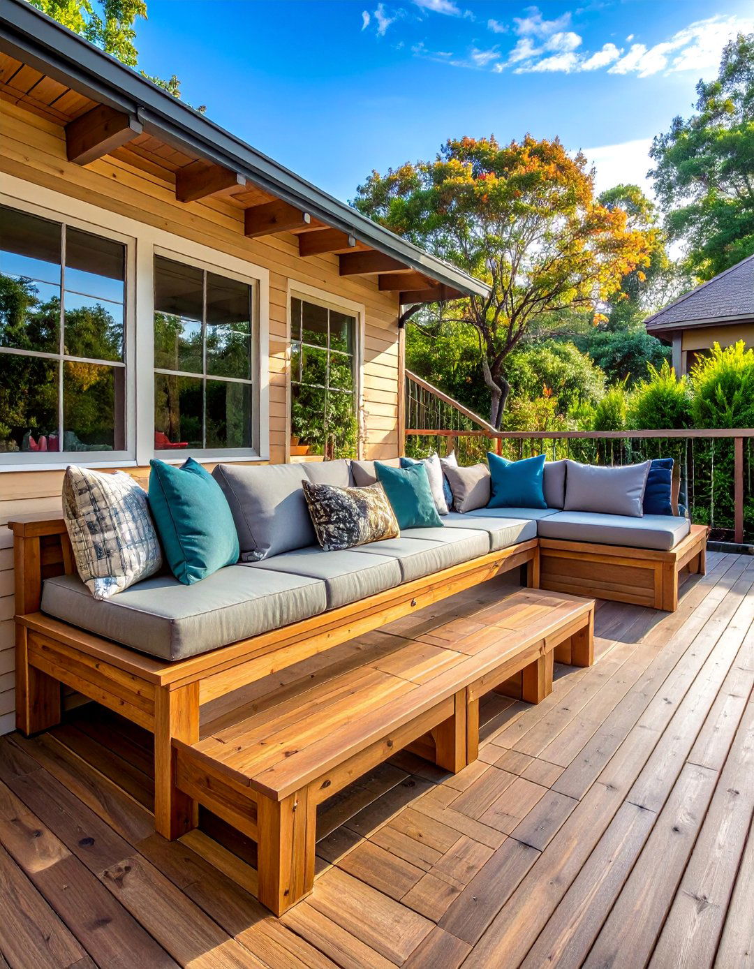 Built In Perimeter Benches - 20 Deck Seating Ideas for Outdoor Living Spaces