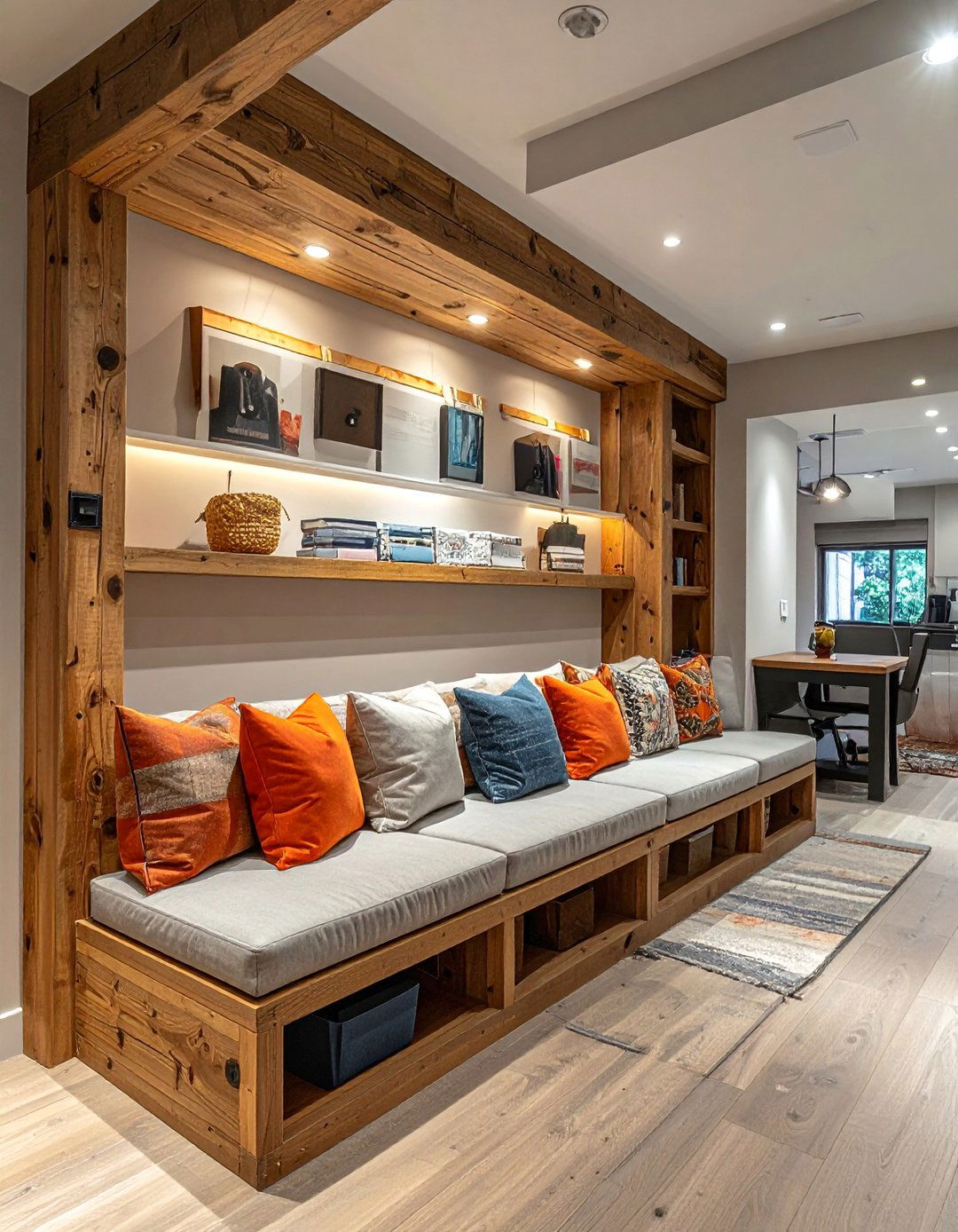 Built In Seating Solutions - 25 Rustic Basement Ideas for a Cozy and Inviting Space