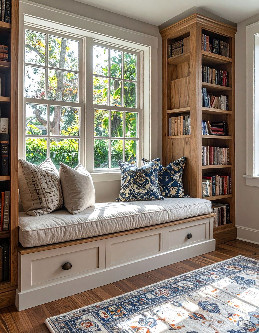 Built In Window Seats for a Craftsman Living Room - 30 Craftsman Living Room Ideas for a Timeless Look