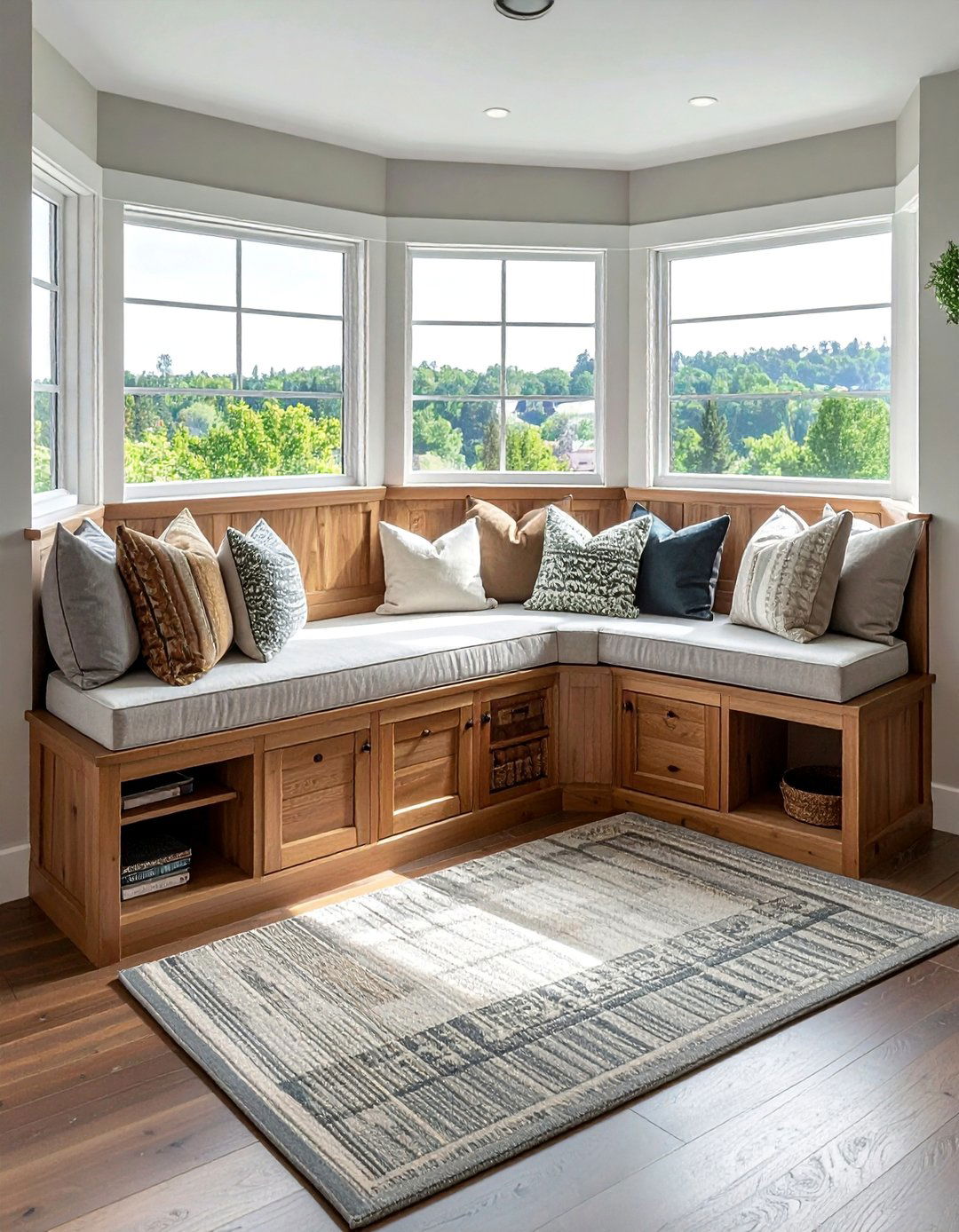 Built in Storage Bench Design - 40 Bay Window Ideas to Brighten Your Home