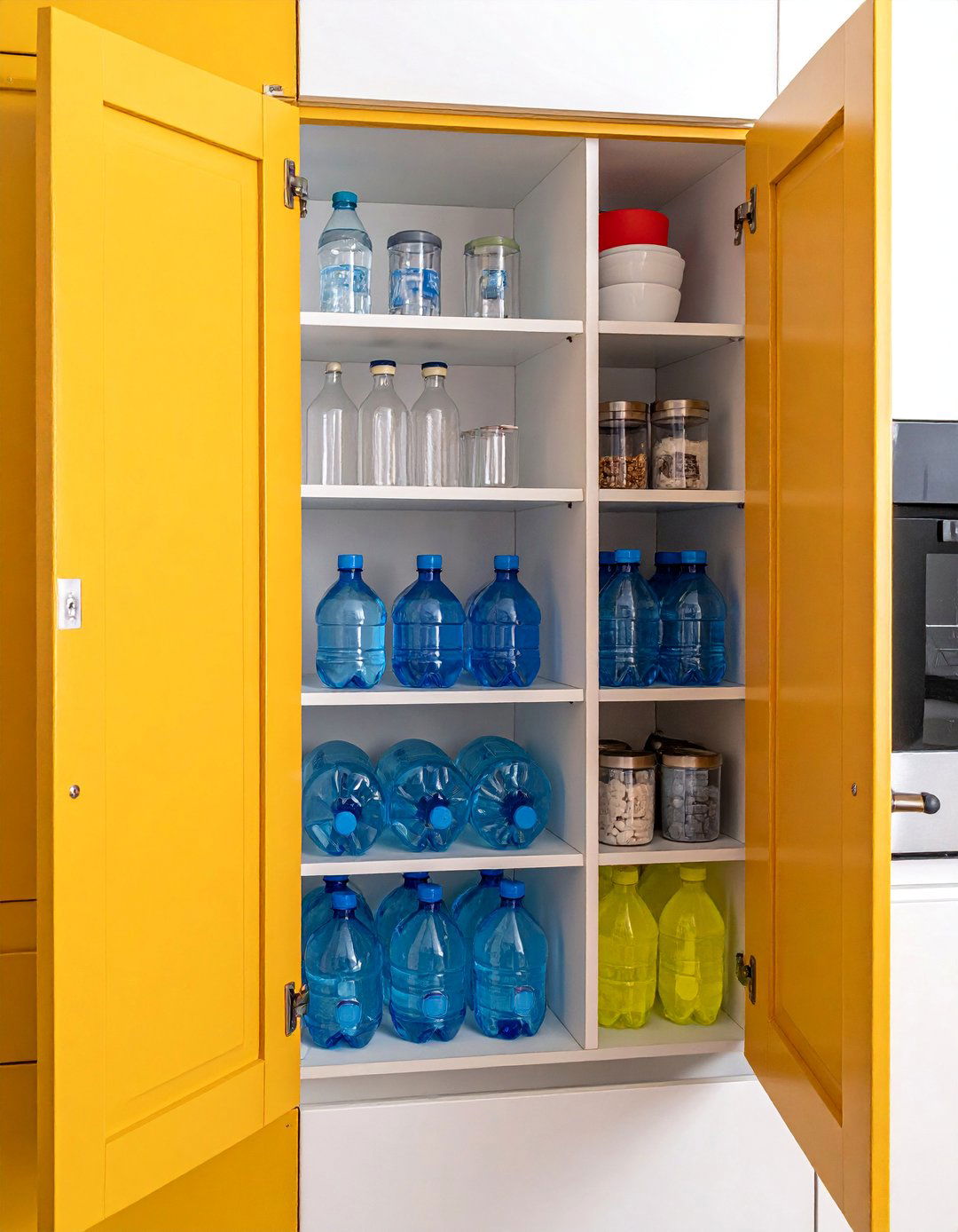 Cabinet Door Interior Storage - 15 Water Bottle Storage Ideas for Organized Spaces