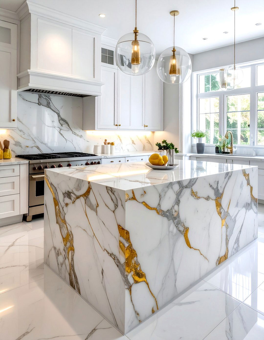 Calacatta Marble Elegance - 40 Kitchen Countertop Ideas for Modern Homes