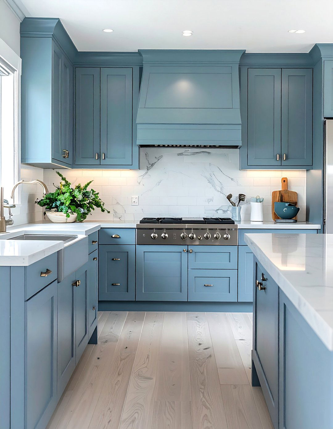 Calming Dusty Blue Kitchen Cabinets - 40 Kitchen Cabinet Color Ideas to Refresh Your Space