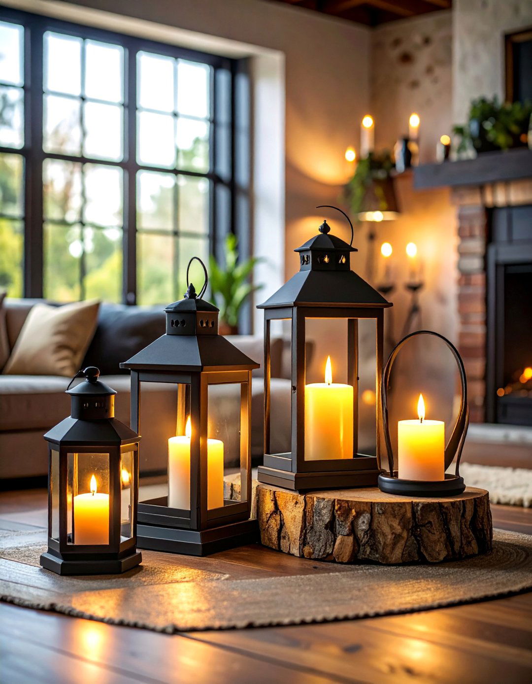 Candle Lanterns for Charm - 40 Cozy Living Room Ideas to Transform Your Space