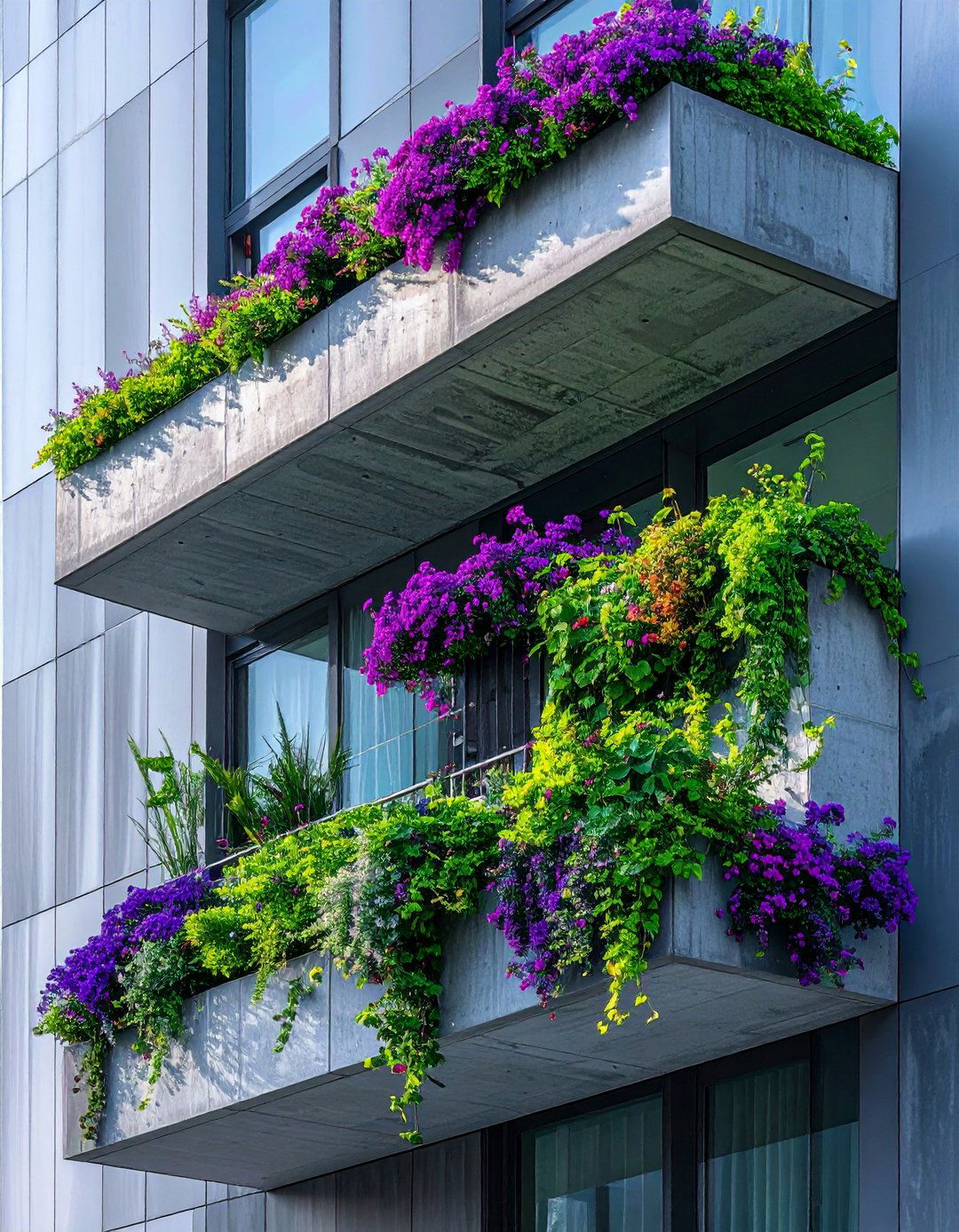 Cantilever Balcony with Integrated Planters - 20 Cantilever Balcony Ideas for Modern Homes