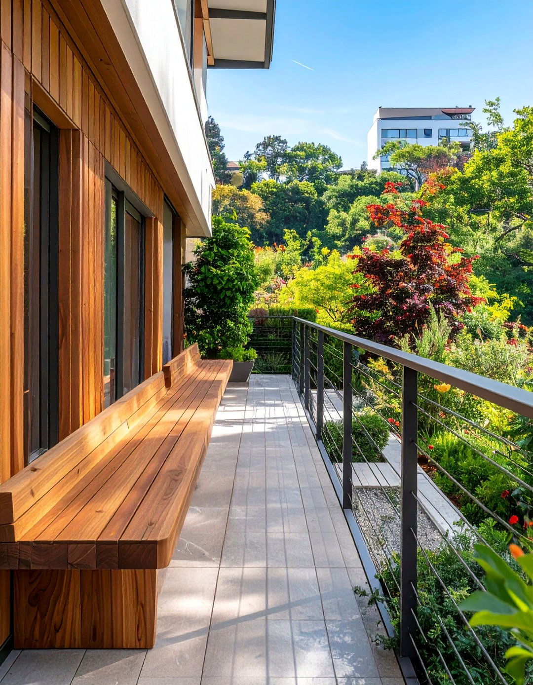 Cantilever Balcony with a Built in Bench - 20 Cantilever Balcony Ideas for Modern Homes