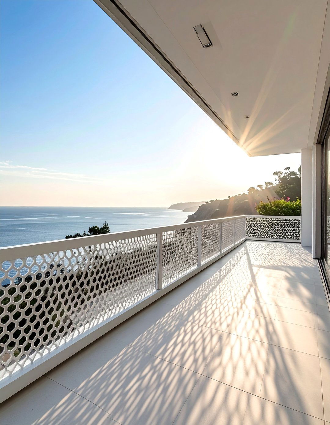 Cantilever Balcony with a Perforated Metal Screen - 20 Cantilever Balcony Ideas for Modern Homes