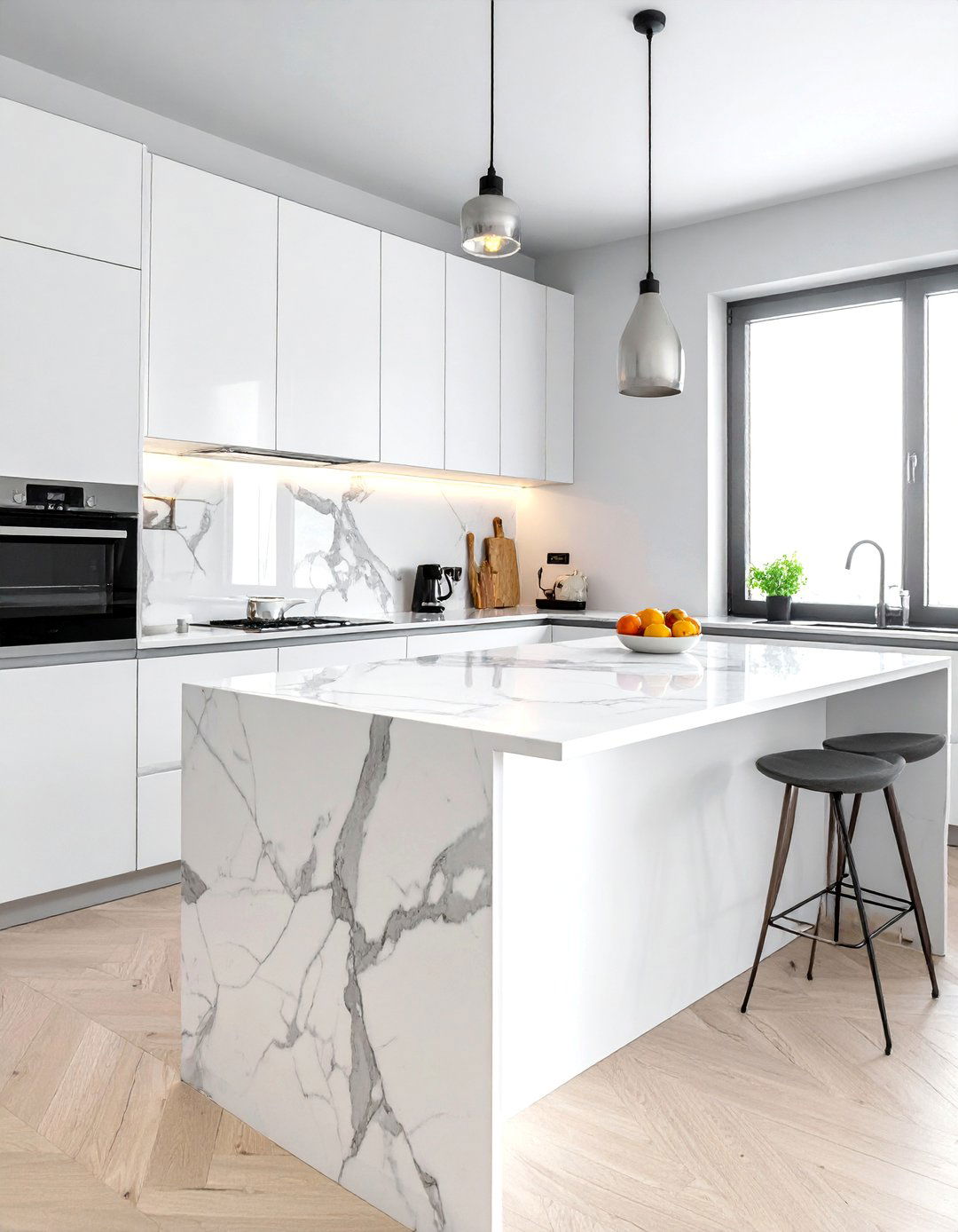 Carrara Marble Sophistication - 40 Kitchen Countertop Ideas for Modern Homes