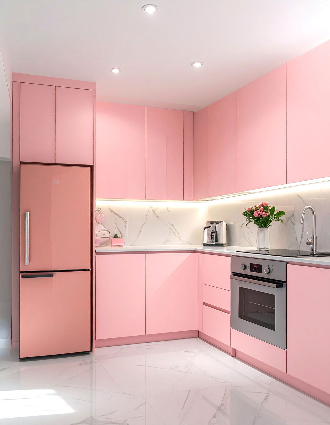 Cashmere Kitchen with Integrated Appliances - 20 Cashmere Kitchen Ideas for a Soft, Luxurious Look