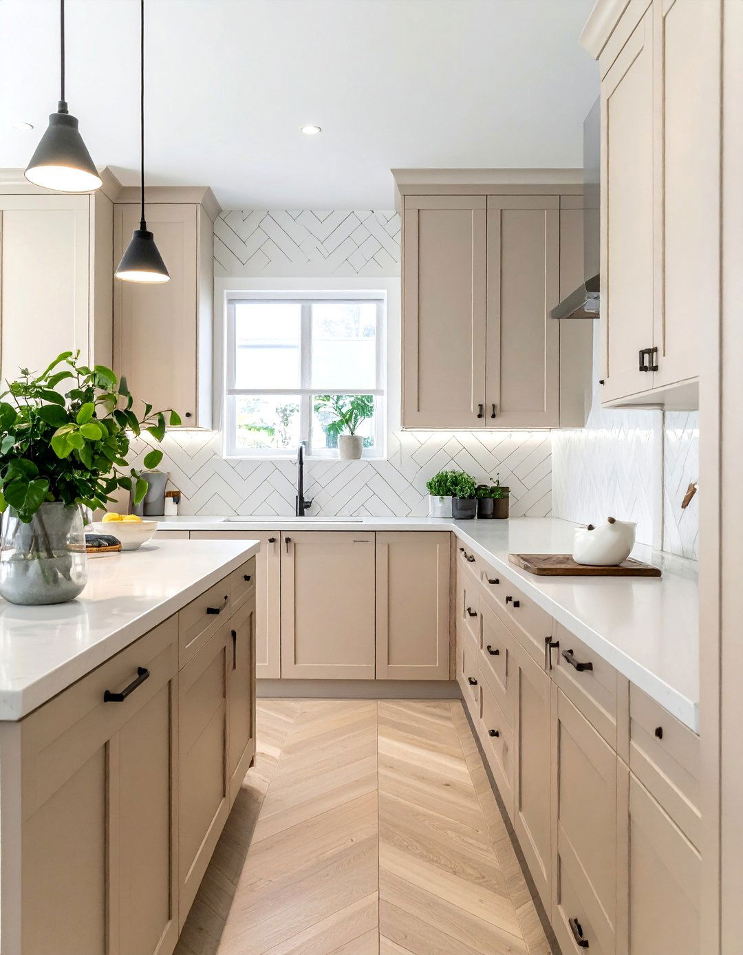 Cashmere Kitchen with a Subway Tile Backsplash - 20 Cashmere Kitchen Ideas for a Soft, Luxurious Look