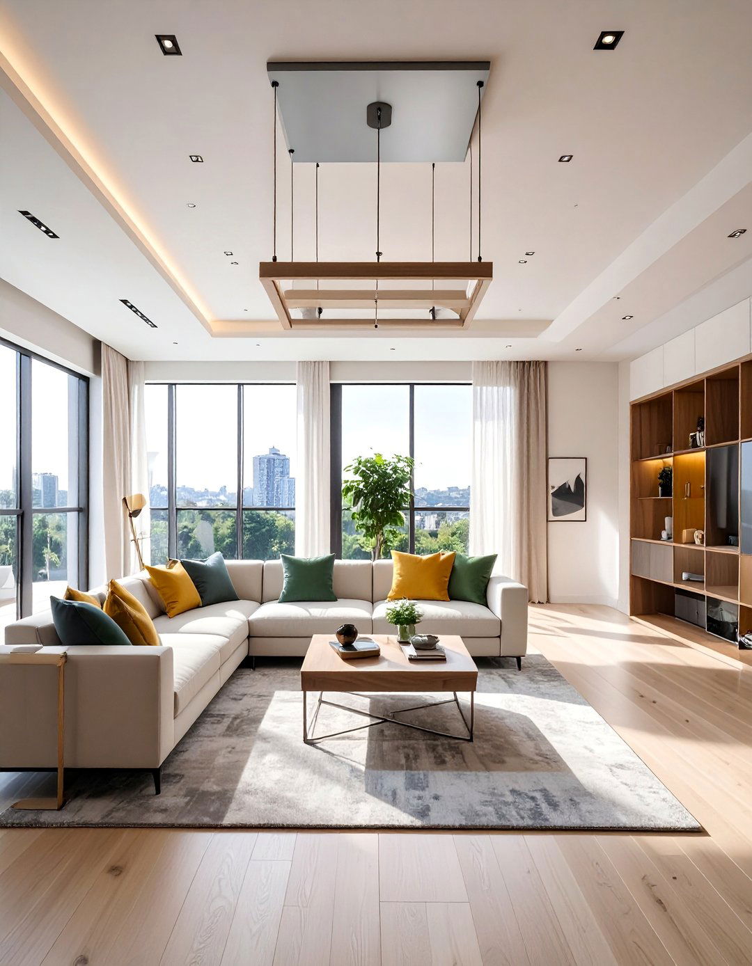 Ceiling Mounted Storage - 30 Living Room Storage Ideas to Maximize Your Space