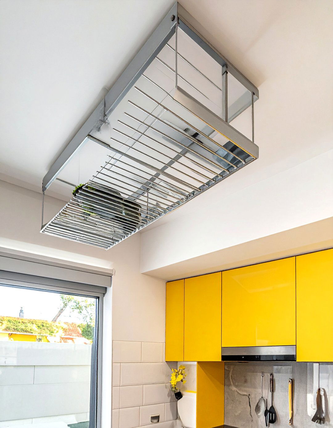 Ceiling Storage Systems - 40 Small Kitchen Ideas for Efficient and Stylish Spaces
