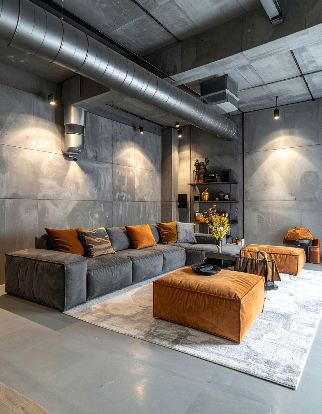 Cement Gray for an Industrial Aesthetic - 20 Gray Home Theater Paint Color Schemes