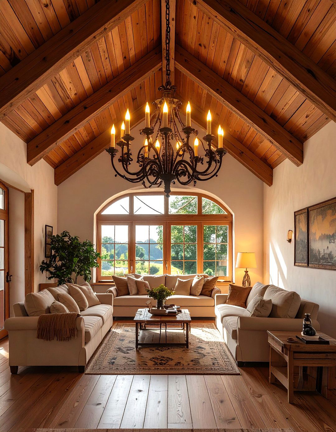 Chandeliers with Rustic Charm Cottage Living Room - 30 Cottage Living Room Ideas for a Cozy Retreat