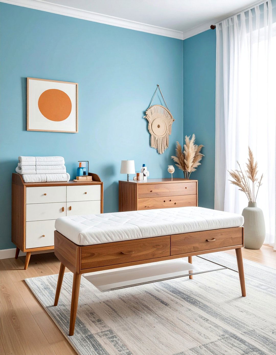 Changing Table Topper on a Vintage Dresser - 30 Boho Nursery Ideas for a Cozy and Stylish Space