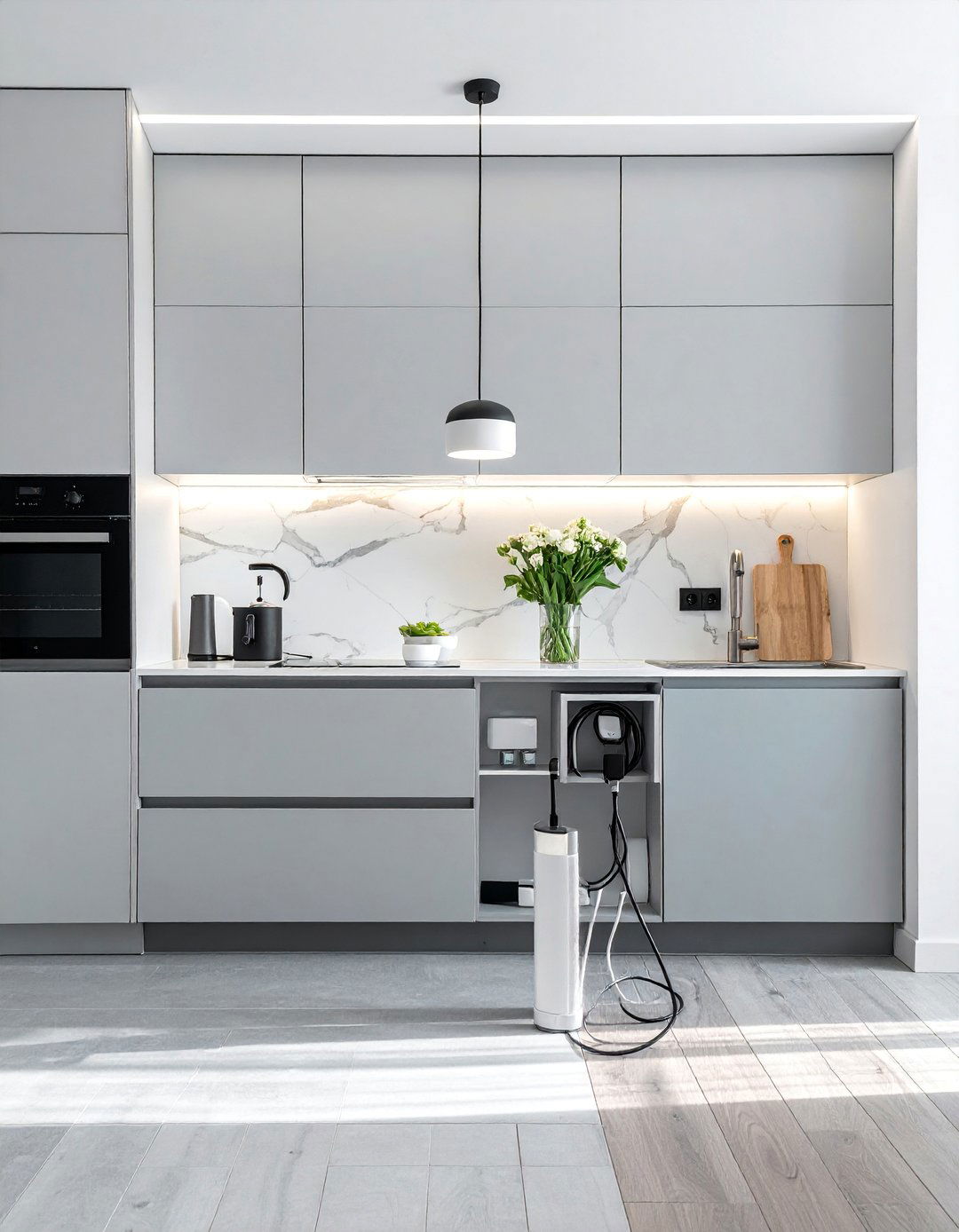 Charging Station Integration - 40 Modern Kitchen Ideas for a Sleek and Functional Space