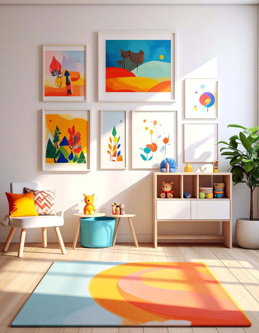 Childrens Artwork Showcase Gallery Wall - 25 Eclectic Gallery Wall Ideas for Artistic Homes