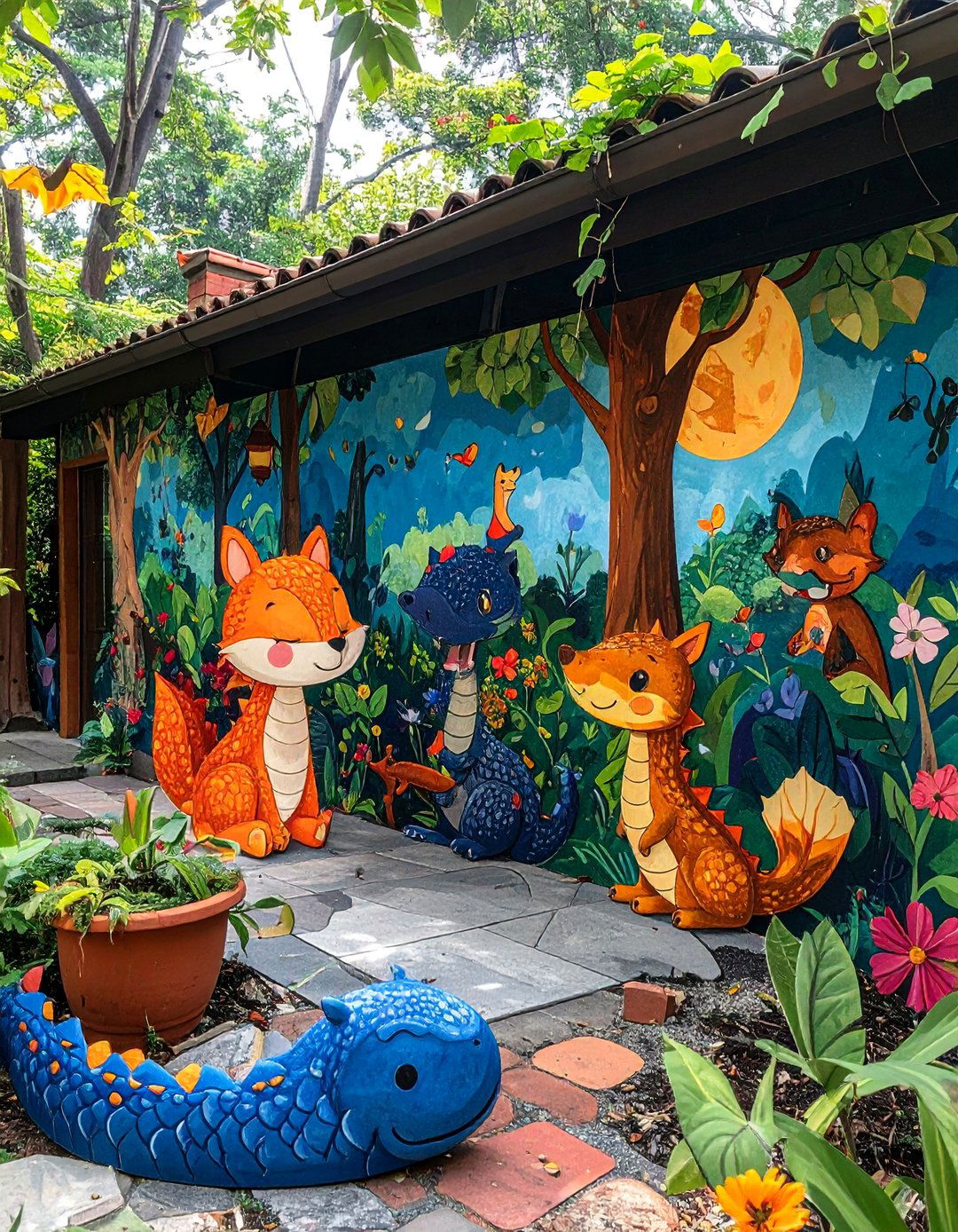 Childrens Storybook Scene Garden Mural - 30 Garden Mural Ideas to Brighten Your Outdoor Space