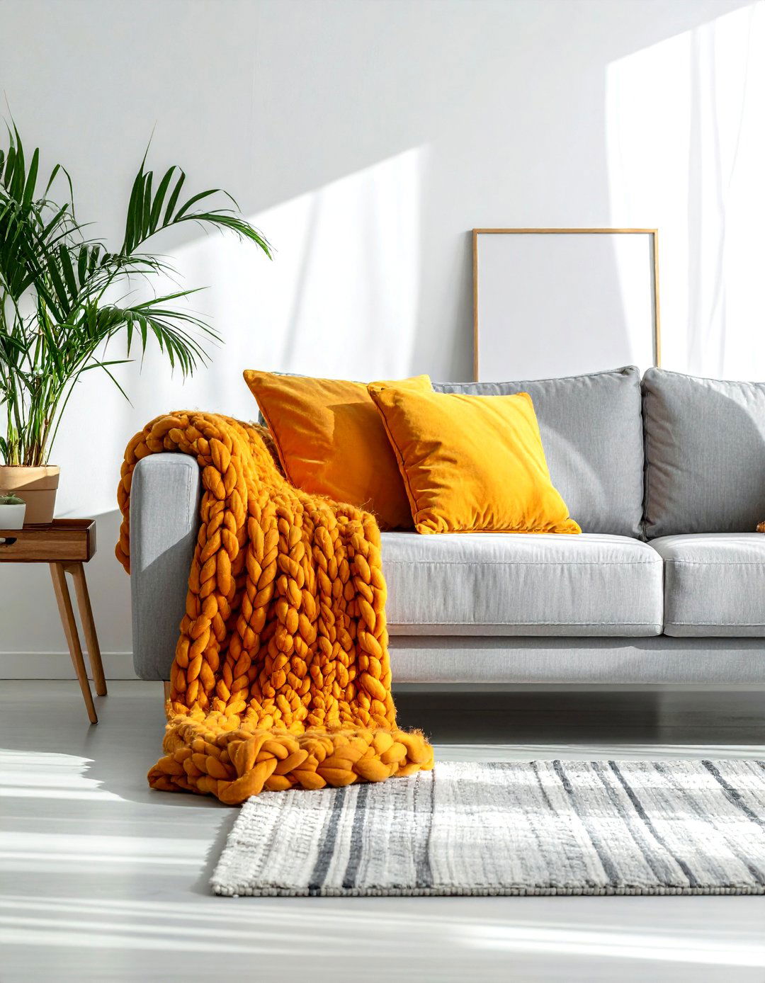 Chunky Knit Throw Blankets - 40 Cozy Living Room Ideas to Transform Your Space