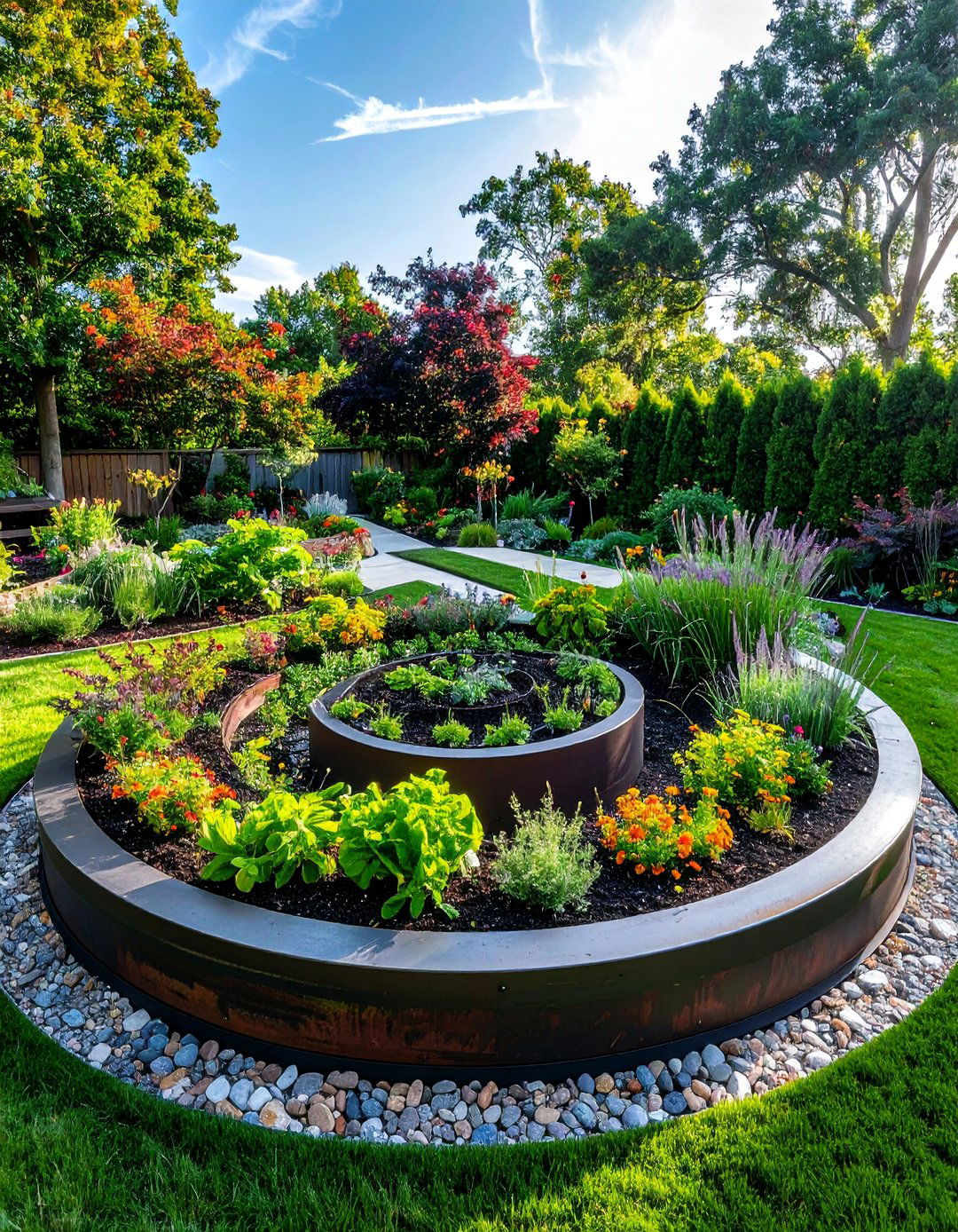 Circular Herb and Salad Gardens - 40 Raised Garden Bed Ideas for Your Vegetable Garden