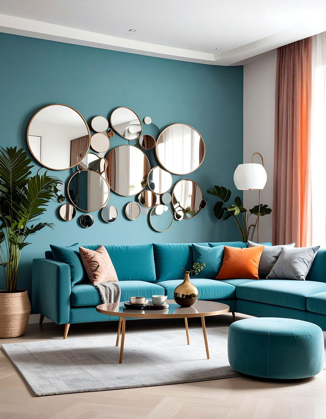 Circular Mirror Cluster Design - 20 Mirror Collage Wall Ideas for Unique Decor