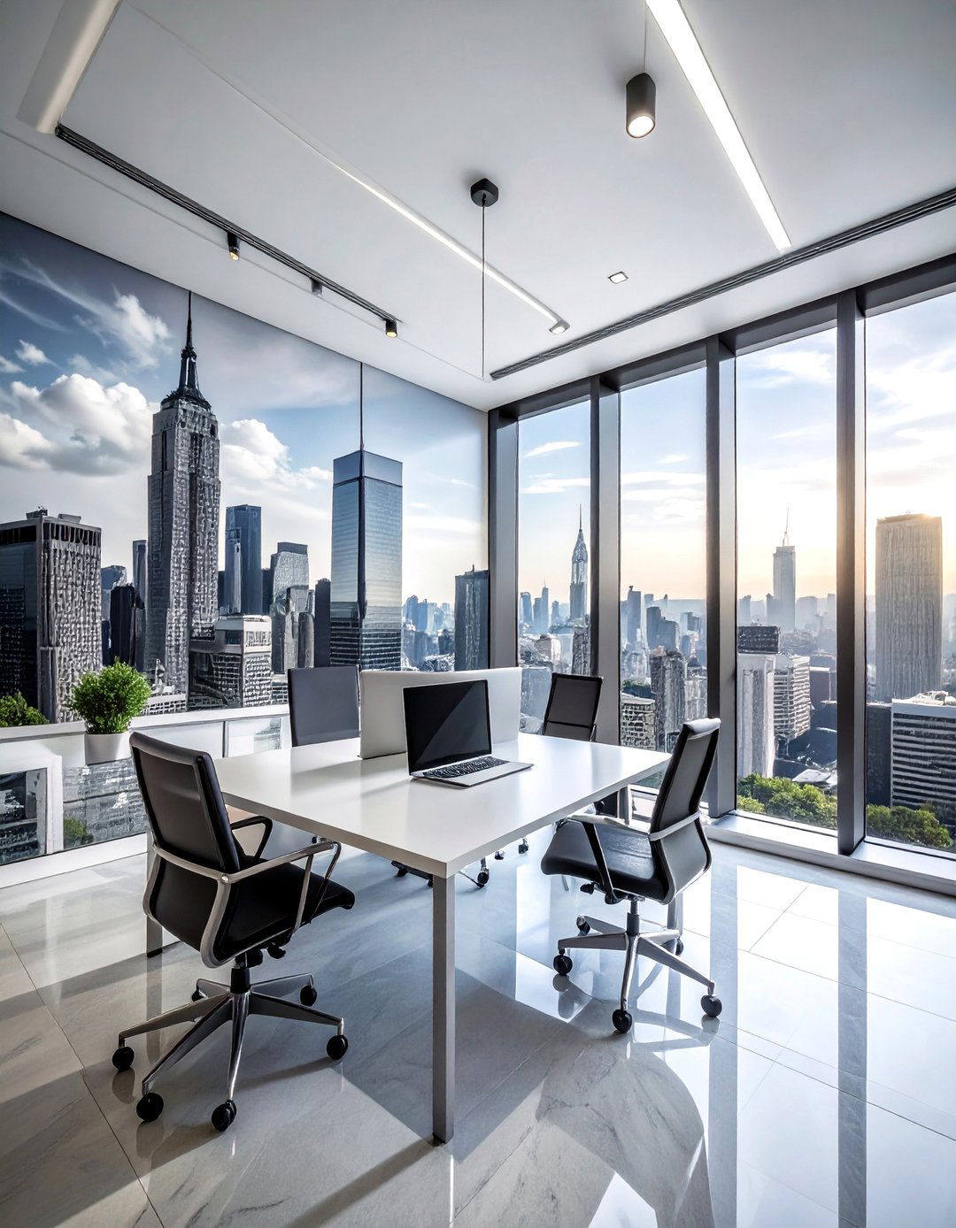 City Skyline Views - 25 Office Wall Murals to Inspire Productivity and Creativity