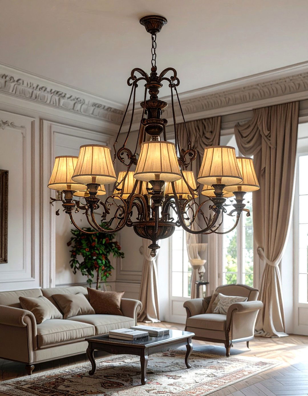 Classic French Country Chandelier - 30 Living Room Chandelier Ideas for Elegant Spaces