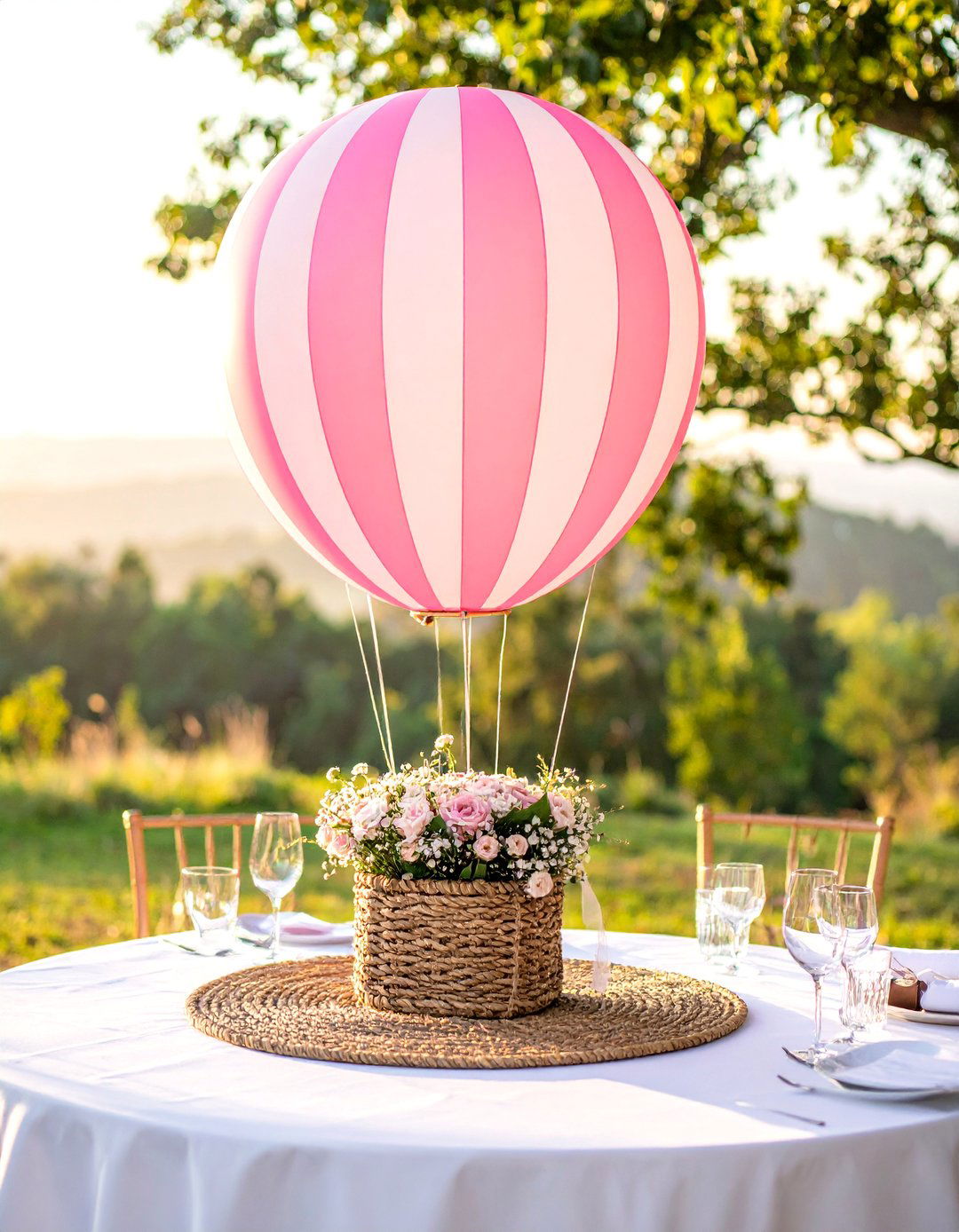 Classic Hot Air Balloon Centerpiece - 25 Balloon Centerpiece Ideas for Any Celebration