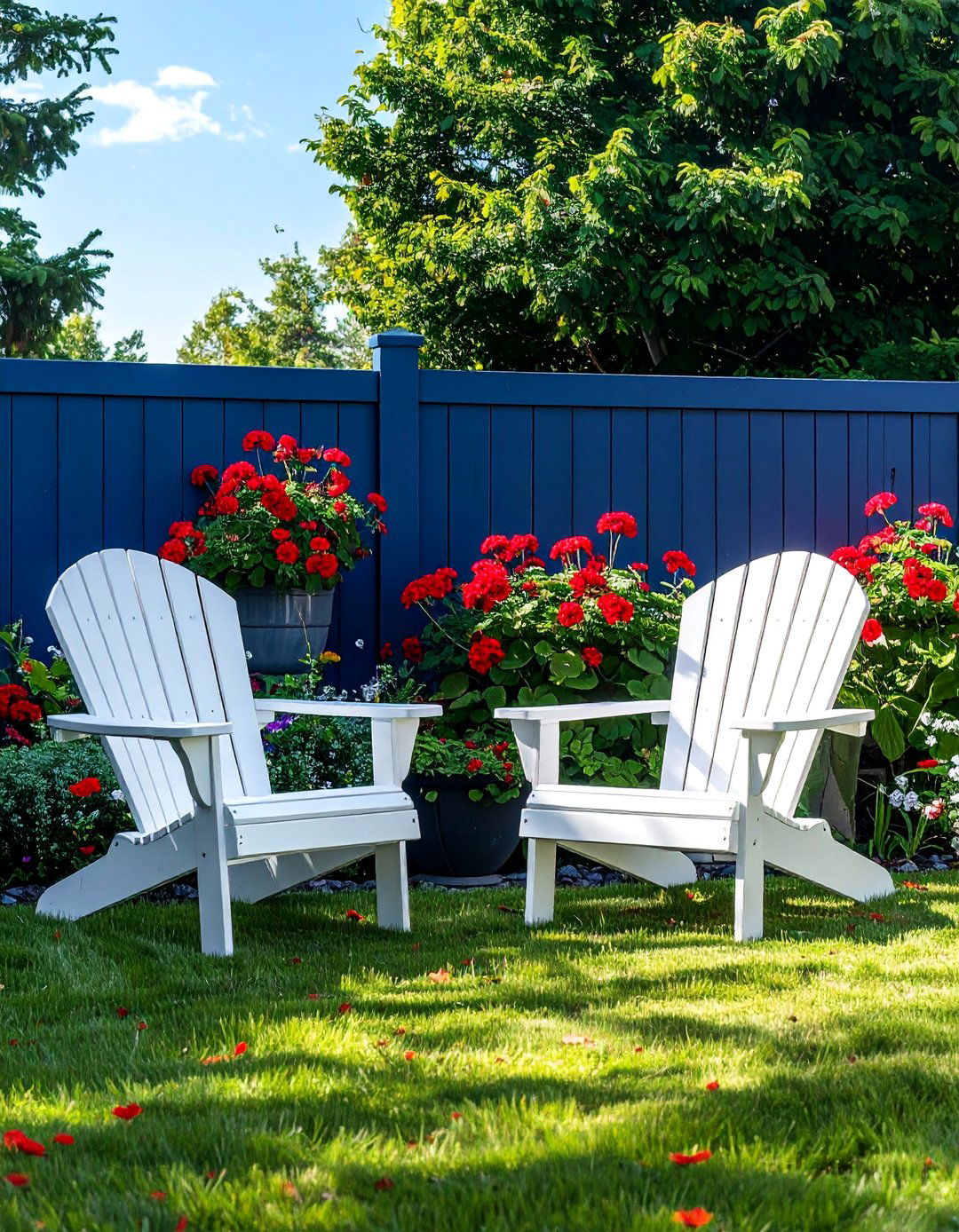 Classic Navy Blue Fence Painting - 20 Fence Painting Ideas to Transform Your Outdoor Space