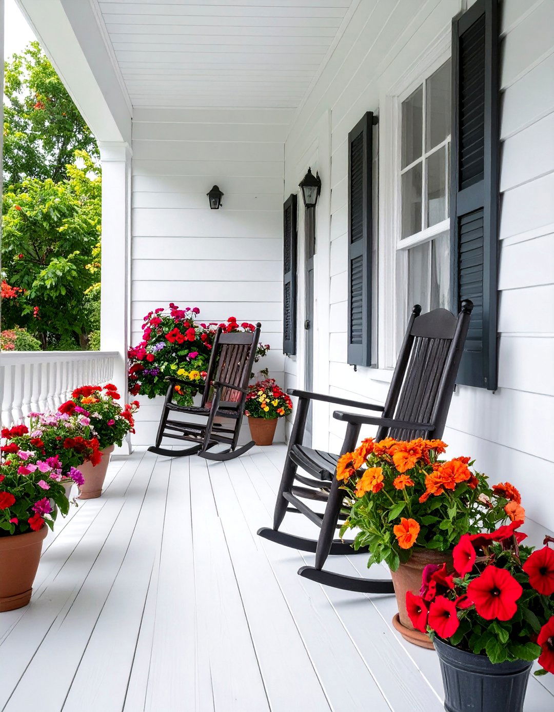 Classic White Porch Floors - 20 Porch Paint Colors Ideas for a Welcoming Outdoor Space