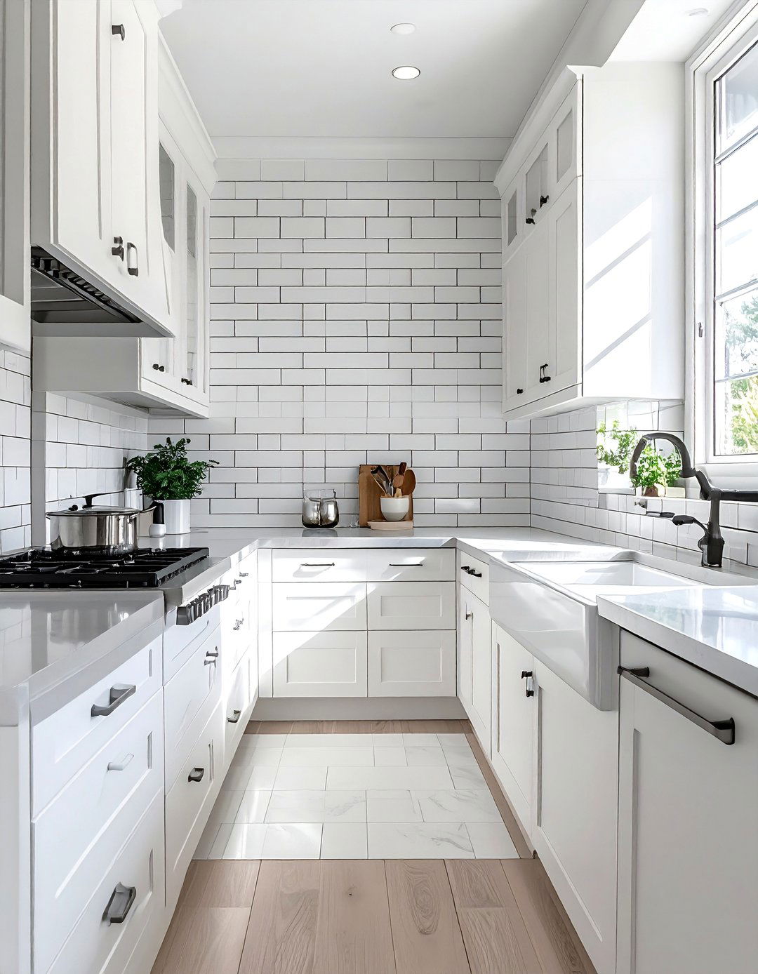 Classic White Subway Tile Backsplash - 40 Kitchen Backsplash Ideas for White Cabinets