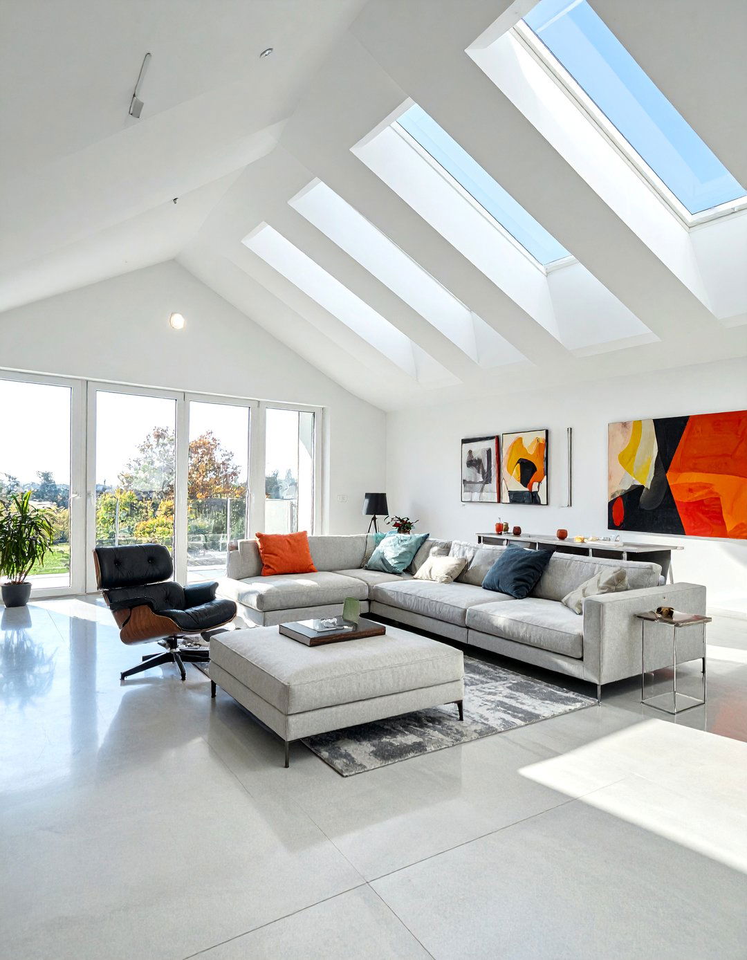 Clerestory Windows Below a Living Room Vaulted Ceiling - 25 Living Room Vaulted Ceiling Ideas for Spacious Charm