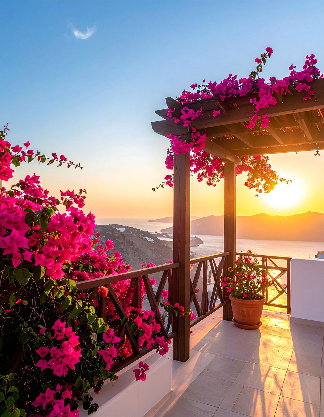 Climbing Bougainvillea on a Mediterranean Balcony Trellis - 20 Mediterranean Balcony Ideas for a Scenic Escape