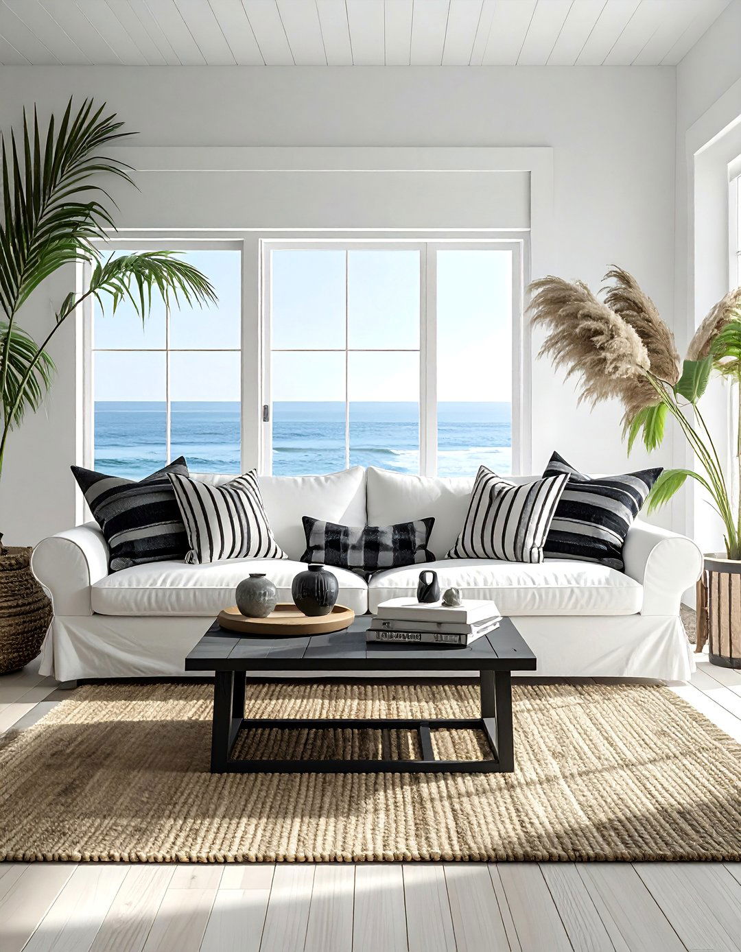 Coastal Black and White Living Room - 30 Black and White Living Room Ideas for Timeless Style