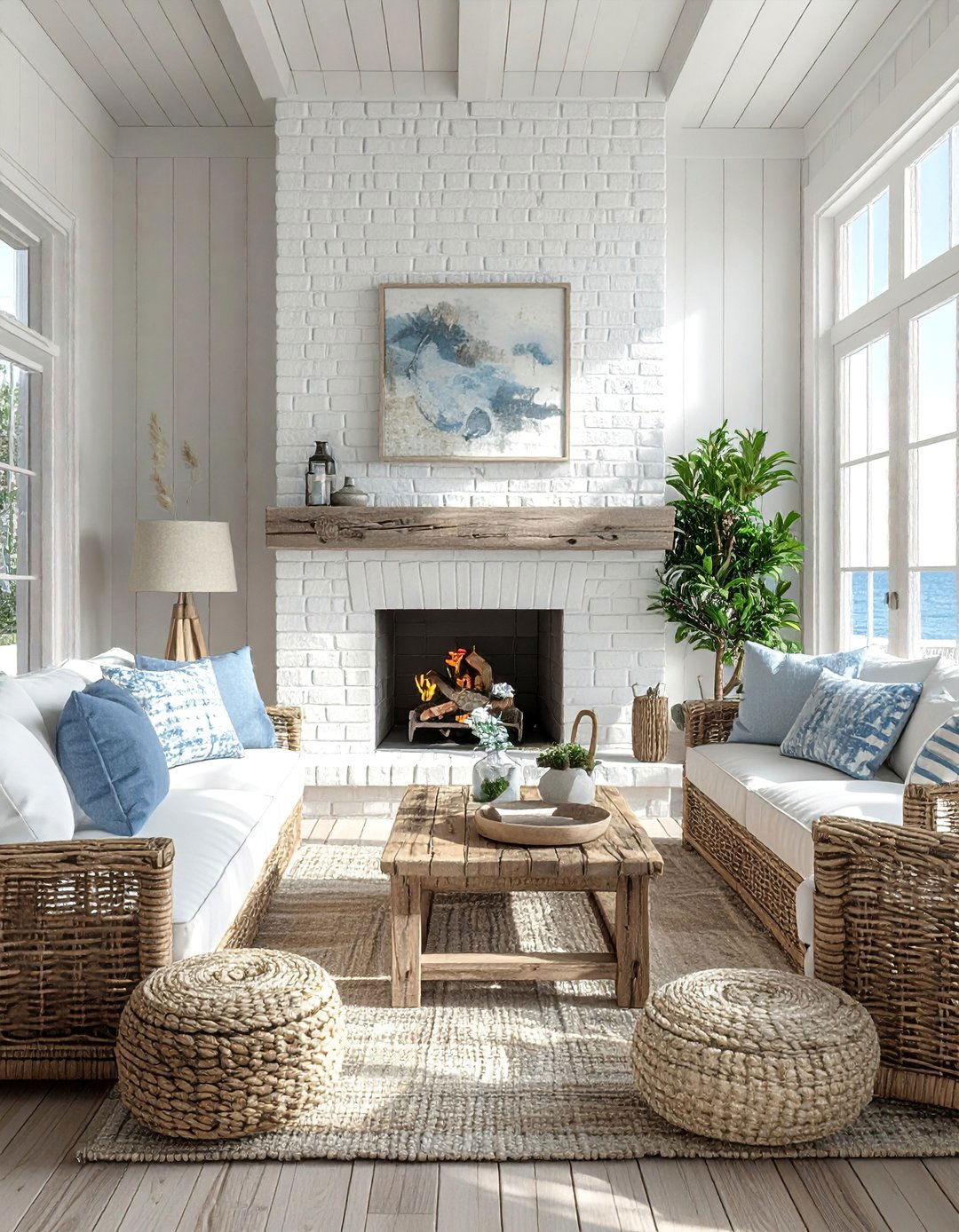 Coastal Fireplace Sunrooms - 30 Sunrooms With Fireplaces for Cozy Living