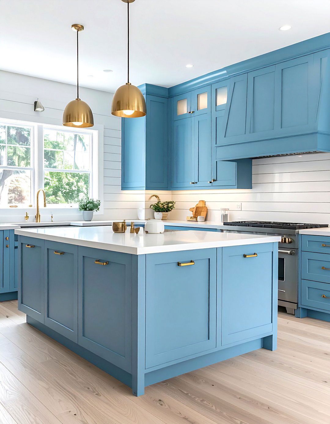 Coastal Inspired Blue Kitchen Cabinets With Gold Hardware - 30 Blue Kitchen Cabinets With Gold Hardware Ideas