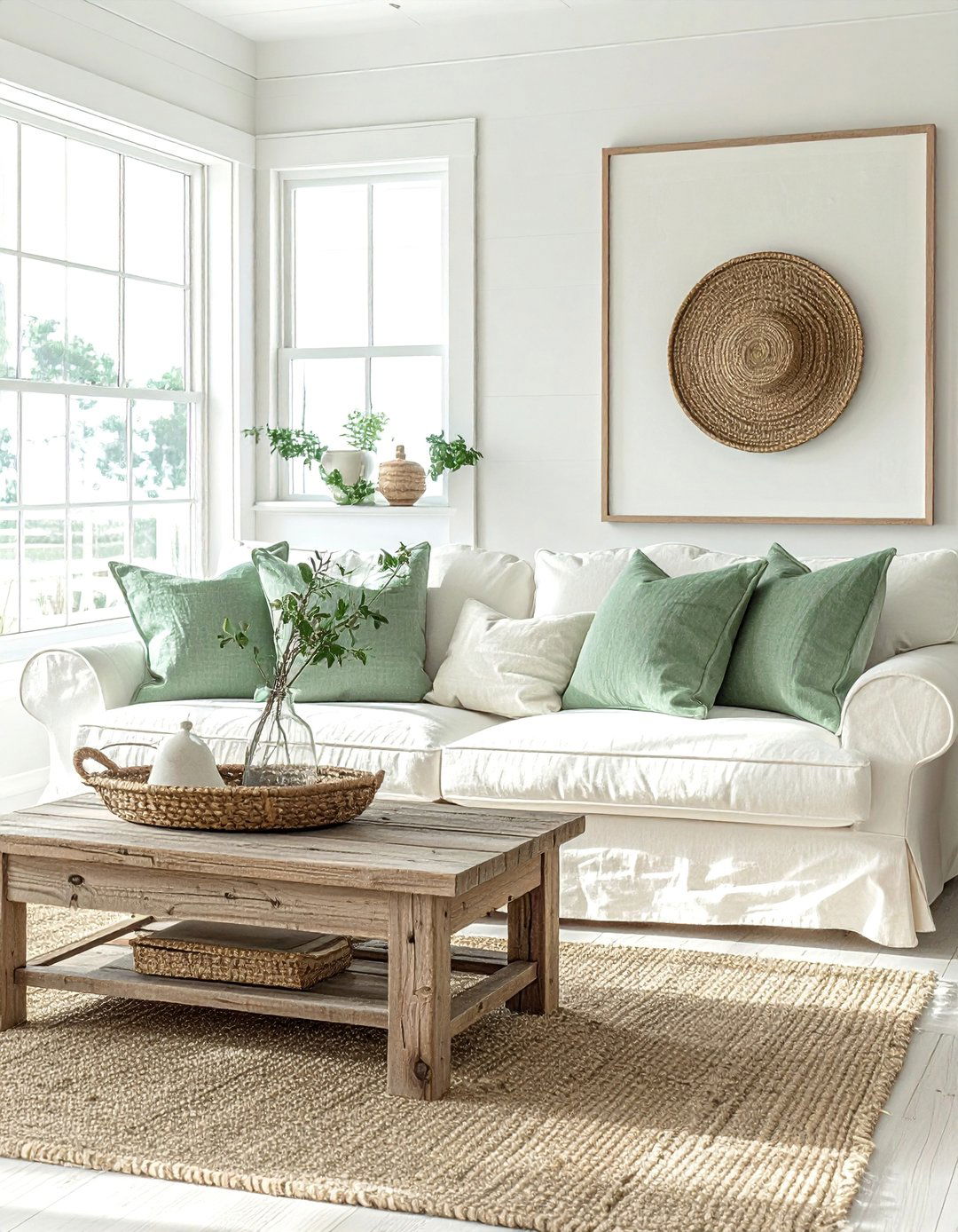 Coastal Inspired Decor - 25 Sage Green and Cream Living Room Ideas