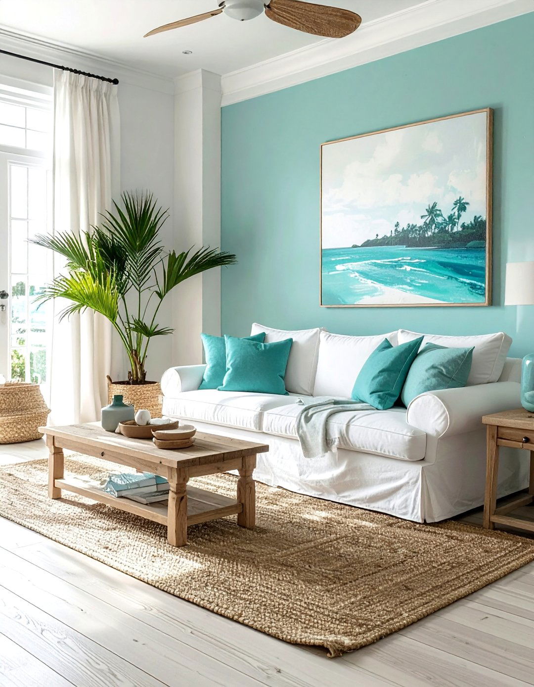 Coastal Teal Living Room Design - 25 Stylish Teal Living Room Decor Ideas