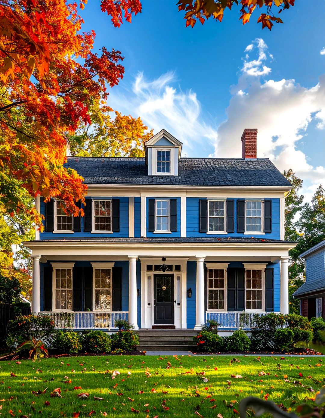Colonial Blue for Historical Homes - 30 Blue Exterior House Paint Ideas for Curb Appeal