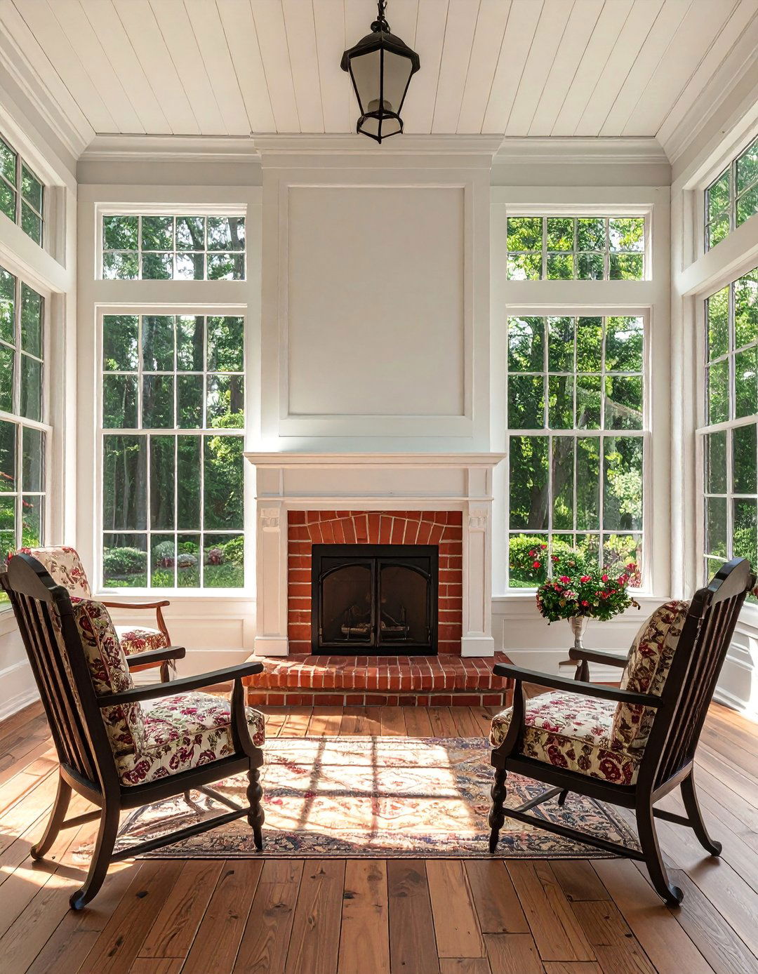 Colonial Fireplace Sunrooms - 30 Sunrooms With Fireplaces for Cozy Living