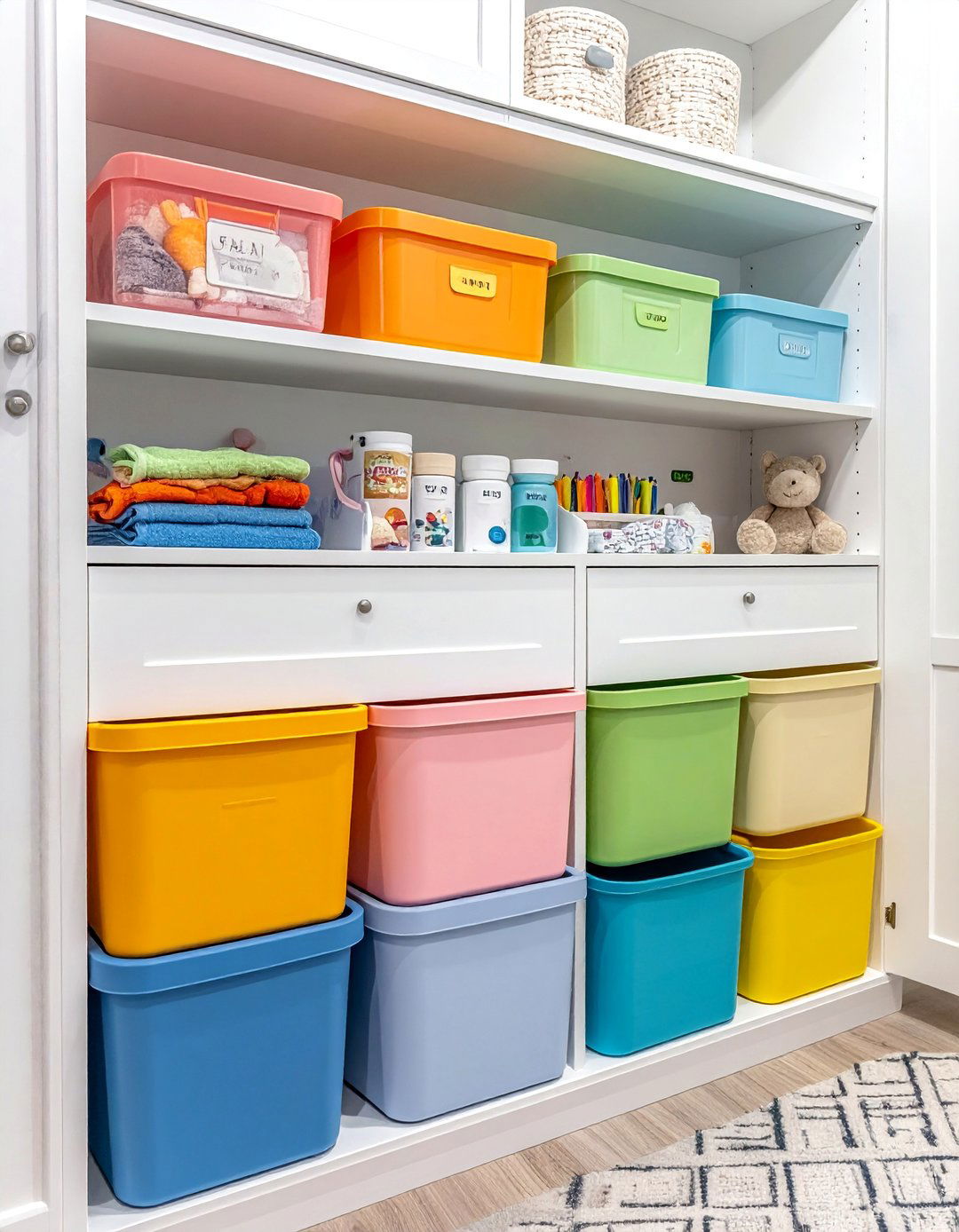 Color Coded Storage Bins