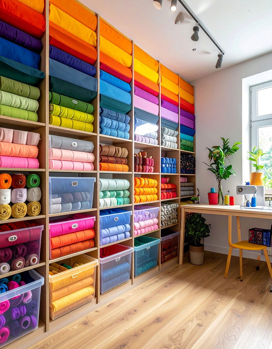 Color Coded Storage Paradise - 15 Sewing Room Ideas for Craft Enthusiasts