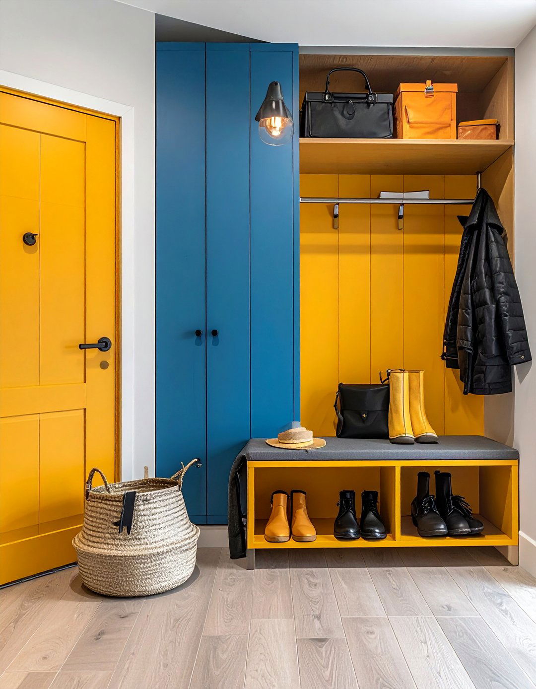 Color Coordinated Organization - 25 Boot Room Ideas for Organized Entryways
