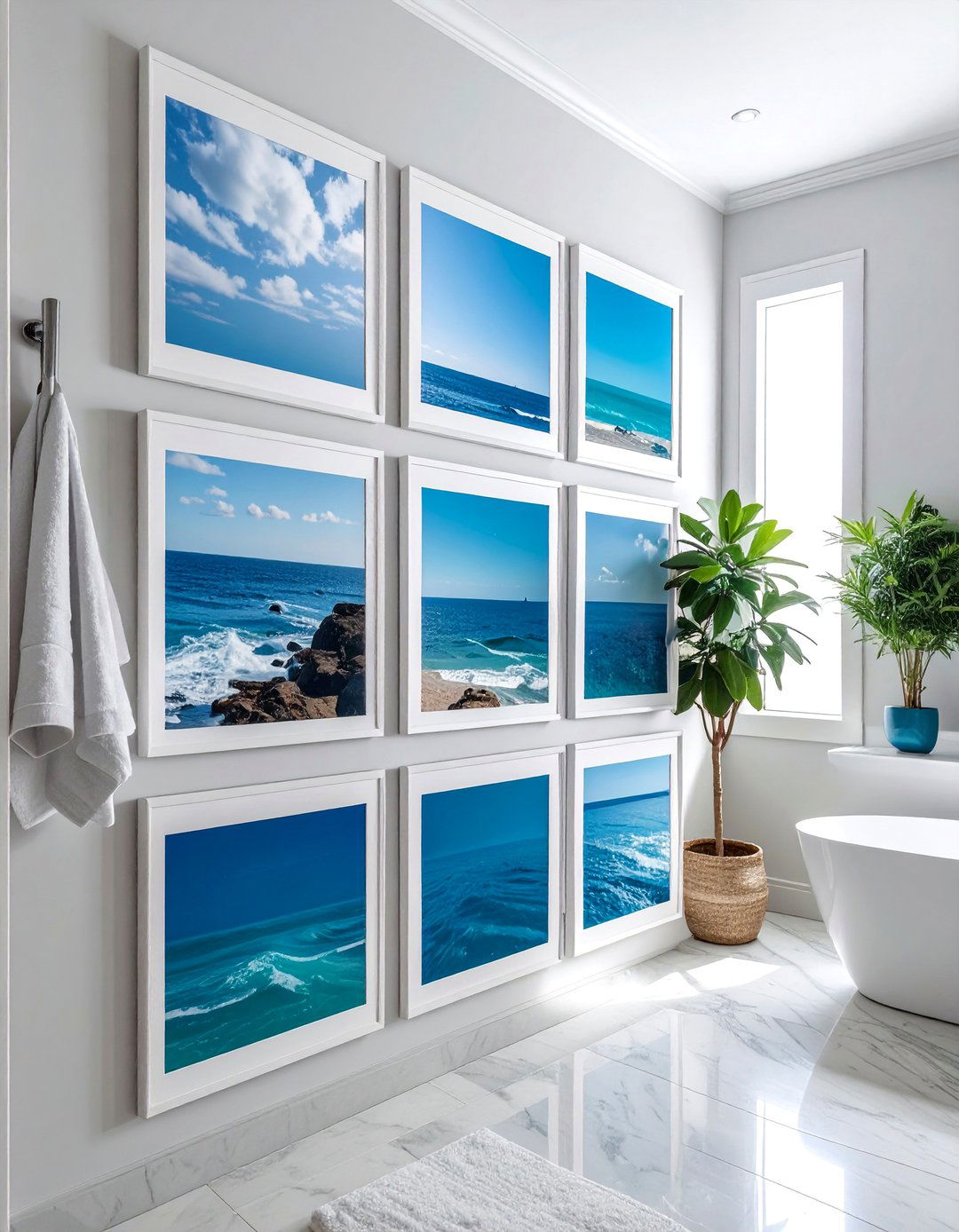 Color Coordinated Photo Wall - 40 Photo Wall Ideas to Personalize Your Living Space