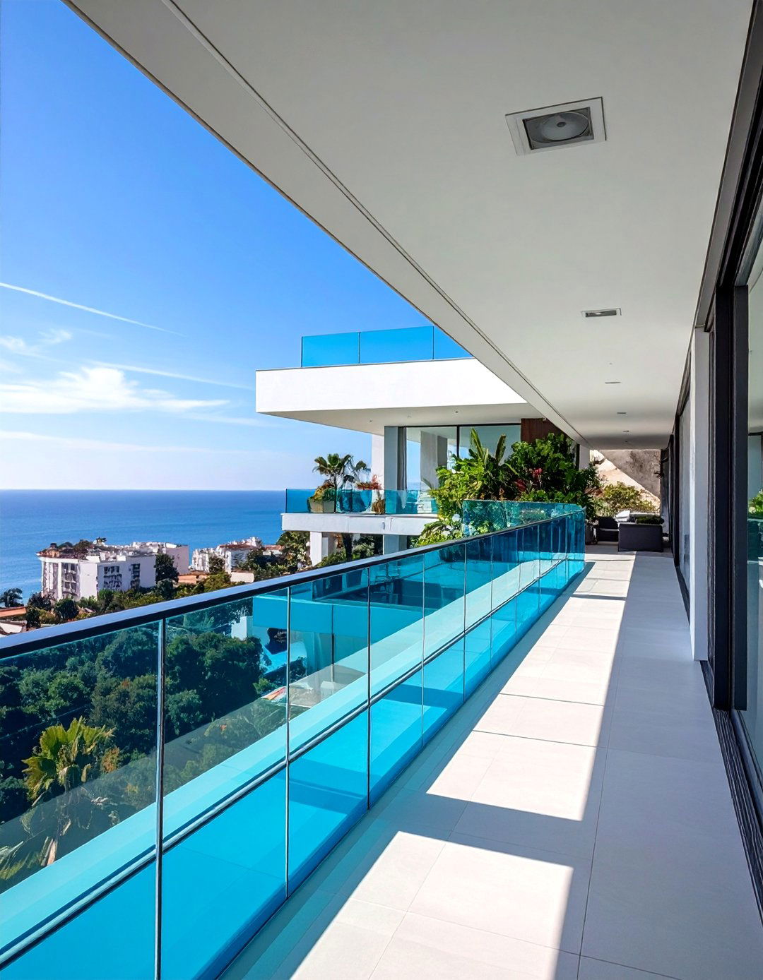 Colored Glass Artistic Balcony Features - 25 Glass Balcony Design Ideas for a Modern and Open Feel